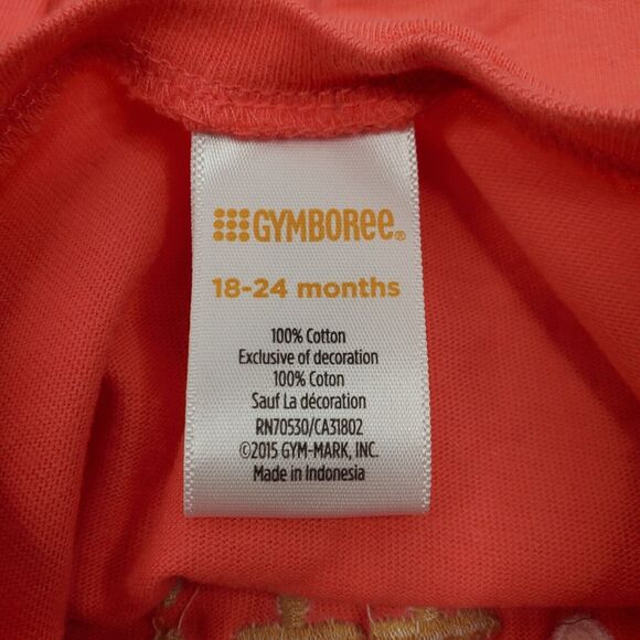 Gymboree Baby Girl Long Sleeve Top 18-24m "are you kitten me right meow?" Coral - Picture 5 of 7